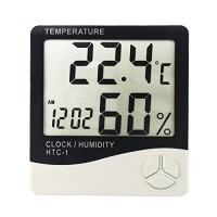 KETOTEK HTC-1 Digital LCD Digital Hygrometer Indoor Thermometer Humidity Gauge Meter Clock Indoor Hygrometer - B073RFDQFQ